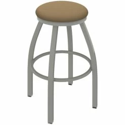 Holland Bar Stool XL 802 Misha 30" Ladderback Swivel Bar Stool With Anodized Nickel Finish And Canter Sand Seat