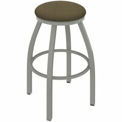 Holland Bar Stool XL 802 Misha 30" Ladderback Swivel Bar Stool With Anodized Nickel Finish And Graph Cork Seat