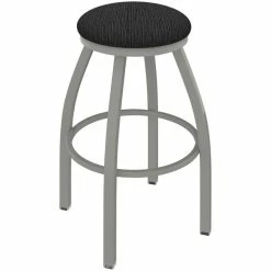 Holland Bar Stool XL 802 Misha 30" Ladderback Swivel Bar Stool With Anodized Nickel Finish And Graph Coal Seat