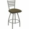 Holland Bar Stool XL 410 Jackie 25" Ladderback Swivel Counter Stool With Anodized Nickel Finish And Graph Cork Padded Seat