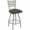 Holland Bar Stool XL 410 Jackie 25" Ladderback Swivel Counter Stool With Anodized Nickel Finish And Graph Chalice Padded Seat
