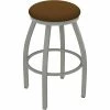 Holland Bar Stool XL 802 Misha 30" Ladderback Swivel Bar Stool With Anodized Nickel Finish And Canter Thatch Seat