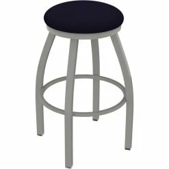 Holland Bar Stool XL 802 Misha 30" Ladderback Swivel Bar Stool With Anodized Nickel Finish And Canter Twilight Seat