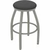Holland Bar Stool XL 802 Misha 30" Ladderback Swivel Bar Stool With Anodized Nickel Finish And Canter Storm Seat