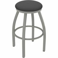 Holland Bar Stool XL 802 Misha 30" Ladderback Swivel Bar Stool With Anodized Nickel Finish And Canter Storm Seat