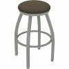 Holland Bar Stool XL 802 Misha 30" Ladderback Swivel Bar Stool With Anodized Nickel Finish And Canter Earth Seat