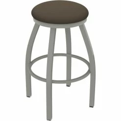 Holland Bar Stool XL 802 Misha 30" Ladderback Swivel Bar Stool With Anodized Nickel Finish And Canter Earth Seat