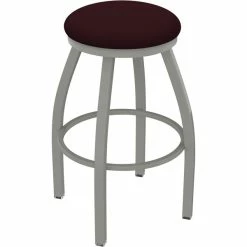 Holland Bar Stool XL 802 Misha 30" Ladderback Swivel Bar Stool With Anodized Nickel Finish And Canter Bordeaux Seat