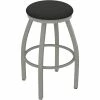 Holland Bar Stool XL 802 Misha 30" Ladderback Swivel Bar Stool With Anodized Nickel Finish And Canter Iron Seat