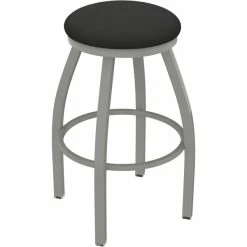 Holland Bar Stool XL 802 Misha 30" Ladderback Swivel Bar Stool With Anodized Nickel Finish And Canter Iron Seat