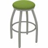 Holland Bar Stool XL 802 Misha 30" Ladderback Swivel Bar Stool With Anodized Nickel Finish And Canter Kiwi Green Seat