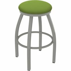 Holland Bar Stool XL 802 Misha 30" Ladderback Swivel Bar Stool With Anodized Nickel Finish And Canter Kiwi Green Seat