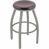 Holland Bar Stool XL 802 Misha 30" Ladderback Swivel Bar Stool With Anodized Nickel Finish And Dark Cherry Maple Seat