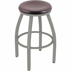 Holland Bar Stool XL 802 Misha 30" Ladderback Swivel Bar Stool With Anodized Nickel Finish And Dark Cherry Maple Seat