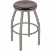 Holland Bar Stool XL 802 Misha 30" Ladderback Swivel Bar Stool With Anodized Nickel Finish And Dark Cherry Oak Seat