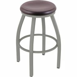 Holland Bar Stool XL 802 Misha 30" Ladderback Swivel Bar Stool With Anodized Nickel Finish And Dark Cherry Oak Seat