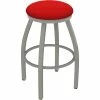 Holland Bar Stool XL 802 Misha 30" Ladderback Swivel Bar Stool With Anodized Nickel Finish And Canter Red Seat