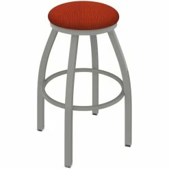 Holland Bar Stool XL 802 Misha 30" Ladderback Swivel Bar Stool With Anodized Nickel Finish And Graph Poppy Seat