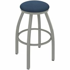 Holland Bar Stool XL 802 Misha 30" Ladderback Swivel Bar Stool With Anodized Nickel Finish And Rein Bay Seat