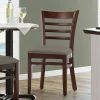 Lancaster Table & Seating Mahogany Finish Wooden Ladder Back Chair With Taupe Padded Seat