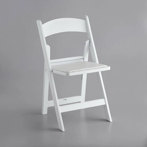 Lancaster Table & Seating White Resin Folding Chair With Vinyl Seat 2 Lancaster Table & Seating White Resin Folding Chair With Vinyl Seat - Image 2