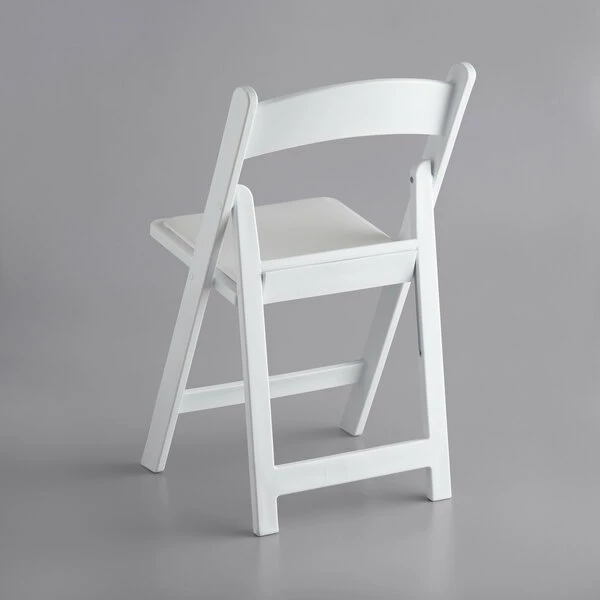 Lancaster Table & Seating White Resin Folding Chair With Vinyl Seat 3 Lancaster Table & Seating White Resin Folding Chair With Vinyl Seat - Image 3