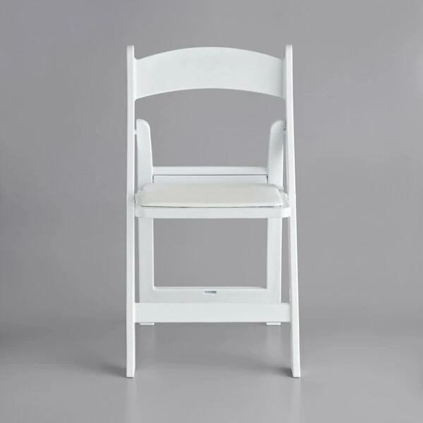 Lancaster Table & Seating White Resin Folding Chair With Vinyl Seat 4 Lancaster Table & Seating White Resin Folding Chair With Vinyl Seat - Image 4