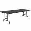 Correll 30" X 96" Rectangular Black Granite High Pressure Heavy Duty Adjustable Folding Table