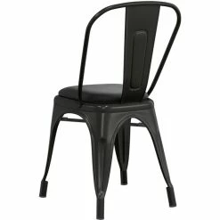 LT&S Alloy Series Lancaster Table & Seating Alloy Series Black Metal Indoor Cafe Chair With Black Vinyl Cushion 7 LT&S Alloy Series Lancaster Table & Seating Alloy Series Black Metal Indoor Cafe Chair With Black Vinyl Cushion -Lancaster Table & Seating Shop 2389174