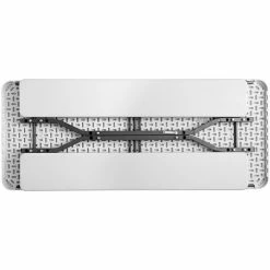 Lancaster Table & Seating 30" X 71" Rectangular White Plastic Folding Picnic Table With Attached Benches -Lancaster Table & Seating Shop 2394376