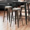 LT&S Alloy Series Lancaster Table & Seating Alloy Series Copper Metal Indoor Barstool With White Vinyl Cushion