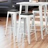 LT&S Alloy Series Lancaster Table & Seating Alloy Series White Metal Indoor Barstool With Black Vinyl Cushion