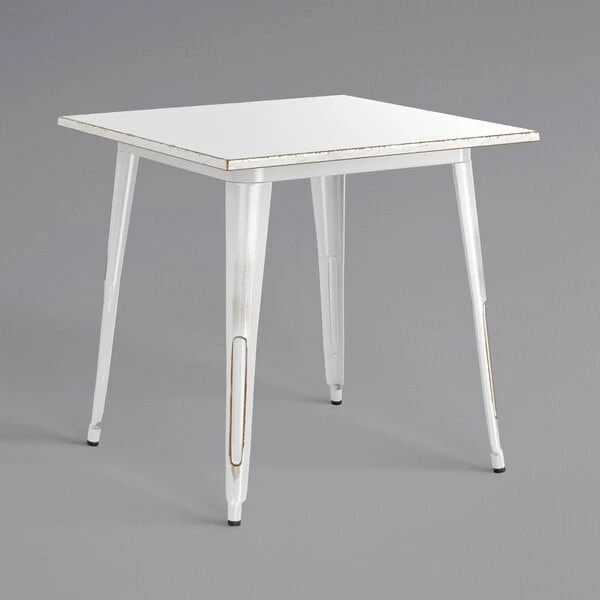 LT&S Alloy Series Lancaster Table & Seating Alloy Series 32" X 32" Distressed White Dining Height Outdoor Table 2 LT&S Alloy Series Lancaster Table & Seating Alloy Series 32" X 32" Distressed White Dining Height Outdoor Table - Image 2
