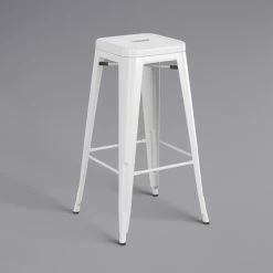 LT&S Alloy Series Lancaster Table & Seating Alloy Series White Metal Indoor Barstool With White Vinyl Cushion -Lancaster Table & Seating Shop 2400269