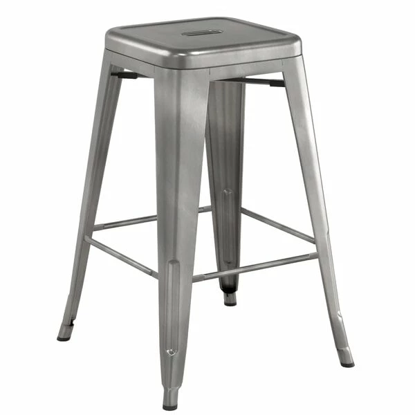 LT&S Alloy Series Lancaster Table & Seating Alloy Series Metal Clear Coat Counter Height Indoor Barstool With Tan Magnetic Fabric Cushion 3 LT&S Alloy Series Lancaster Table & Seating Alloy Series Metal Clear Coat Counter Height Indoor Barstool With Tan Magnetic Fabric Cushion - Image 3