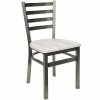 BFM Seating Lima Clear Coated Steel Ladder Back Side Chair With Relic Antique Wash Seat