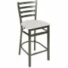 BFM Seating Lima Clear Coated Steel Counter Height Barstool With Relic Antique Wash Seat