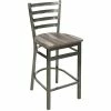BFM Seating Lima Clear Coated Steel Counter Height Barstool With Relic Farmhouse Seat