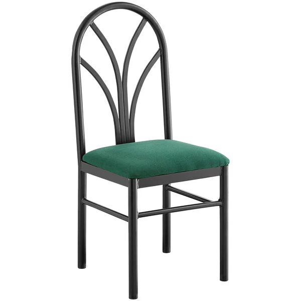 Lancaster Table & Seating Green 4 Spoke Restaurant Dining Room Chair With 1 3/4" Padded Seat 2 Lancaster Table & Seating Green 4 Spoke Restaurant Dining Room Chair With 1 3/4" Padded Seat - Image 2
