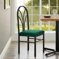 Lancaster Table & Seating Green 4 Spoke Restaurant Dining Room Chair With 1 3/4" Padded Seat
