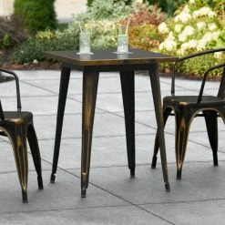 LT&S Alloy Series Lancaster Table & Seating Alloy Series 24" X 24" Distressed Copper Dining Height Outdoor Table