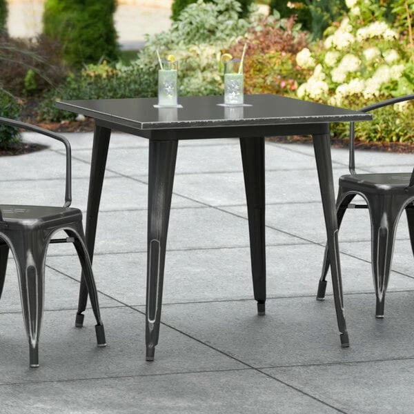 LT&S Alloy Series Lancaster Table & Seating Alloy Series 32" X 32" Distressed Black Dining Height Outdoor Table 1 LT&S Alloy Series Lancaster Table & Seating Alloy Series 32" X 32" Distressed Black Dining Height Outdoor Table