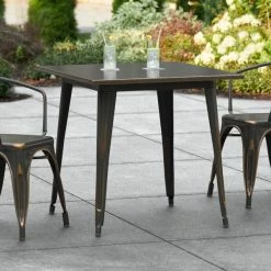 LT&S Alloy Series Lancaster Table & Seating Alloy Series 32" X 32" Distressed Copper Dining Height Outdoor Table