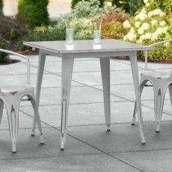 LT&S Alloy Series Lancaster Table & Seating Alloy Series 32" X 32" Distressed Silver Dining Height Outdoor Table