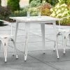 LT&S Alloy Series Lancaster Table & Seating Alloy Series 32" X 32" Distressed White Dining Height Outdoor Table