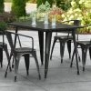 LT&S Alloy Series Lancaster Table & Seating Alloy Series 48" X 30" Distressed Black Dining Height Outdoor Table