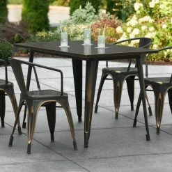 LT&S Alloy Series Lancaster Table & Seating Alloy Series 48" X 30" Distressed Copper Dining Height Outdoor Table