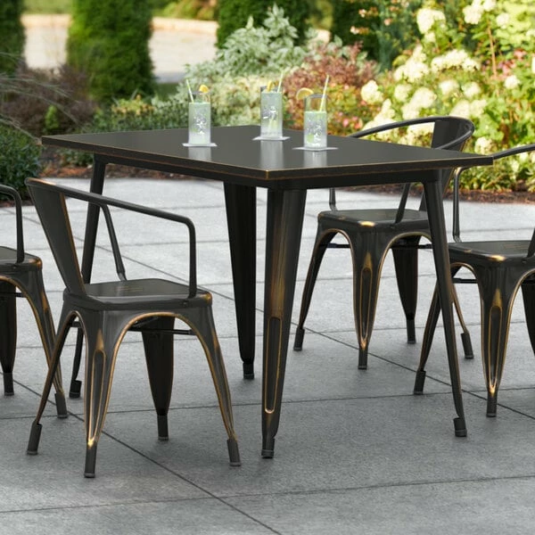 LT&S Alloy Series Lancaster Table & Seating Alloy Series 48" X 30" Distressed Copper Dining Height Outdoor Table 1 LT&S Alloy Series Lancaster Table & Seating Alloy Series 48" X 30" Distressed Copper Dining Height Outdoor Table