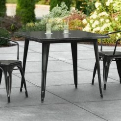 LT&S Alloy Series Lancaster Table & Seating Alloy Series 36" X 36" Distressed Black Dining Height Outdoor Table