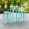 LT&S Alloy Series Lancaster Table & Seating Alloy Series 24" X 24" Seafoam Outdoor Bar Height Table With Two Barstools